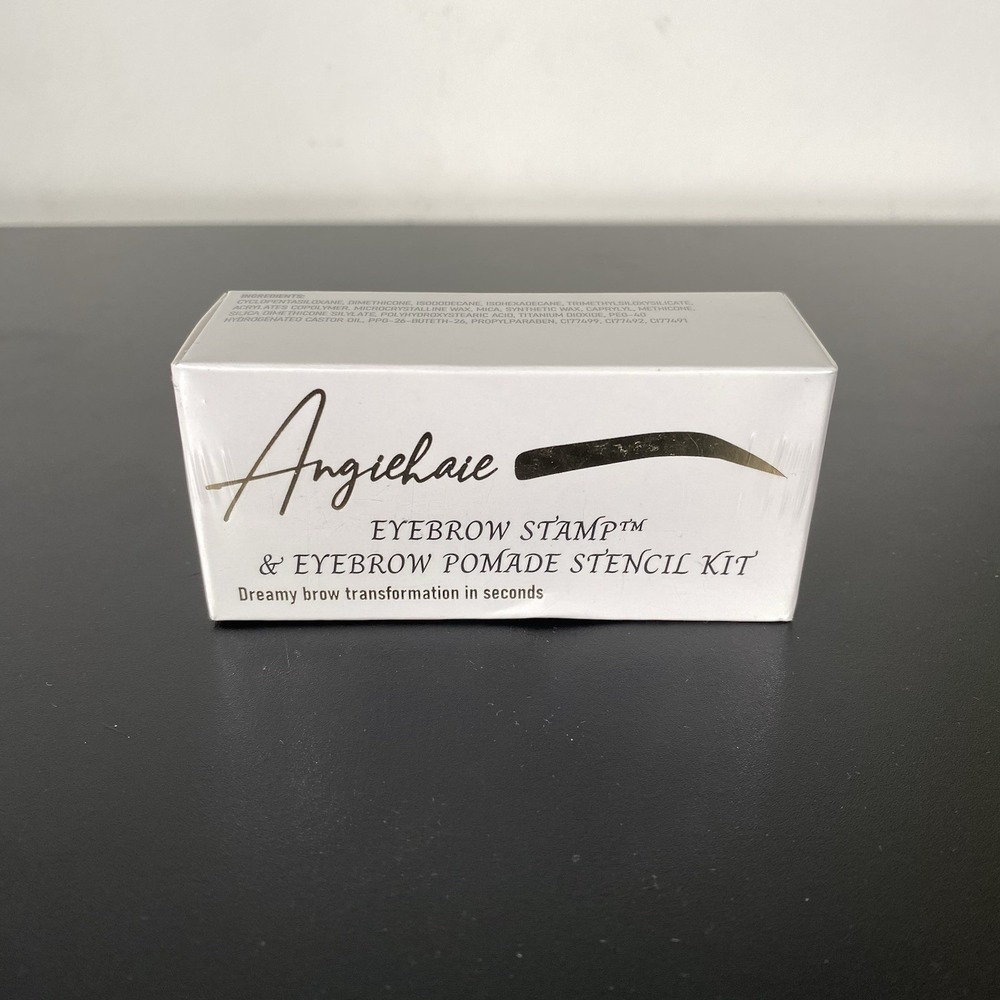 NEW Angiehaie Eyebrow Stamp & Eyebrow Promade Stencil‎ Kit Grey Black